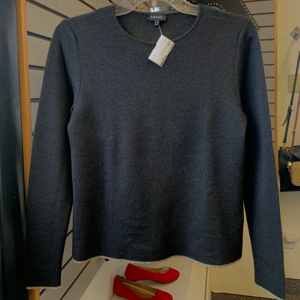Akris Cashmere charcoal sweater!